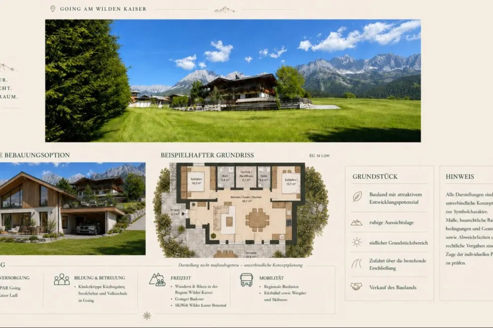 KITZIMMO-Baugrundstück in Toplage mit Kaiserblick kaufen - Immobilien Going.