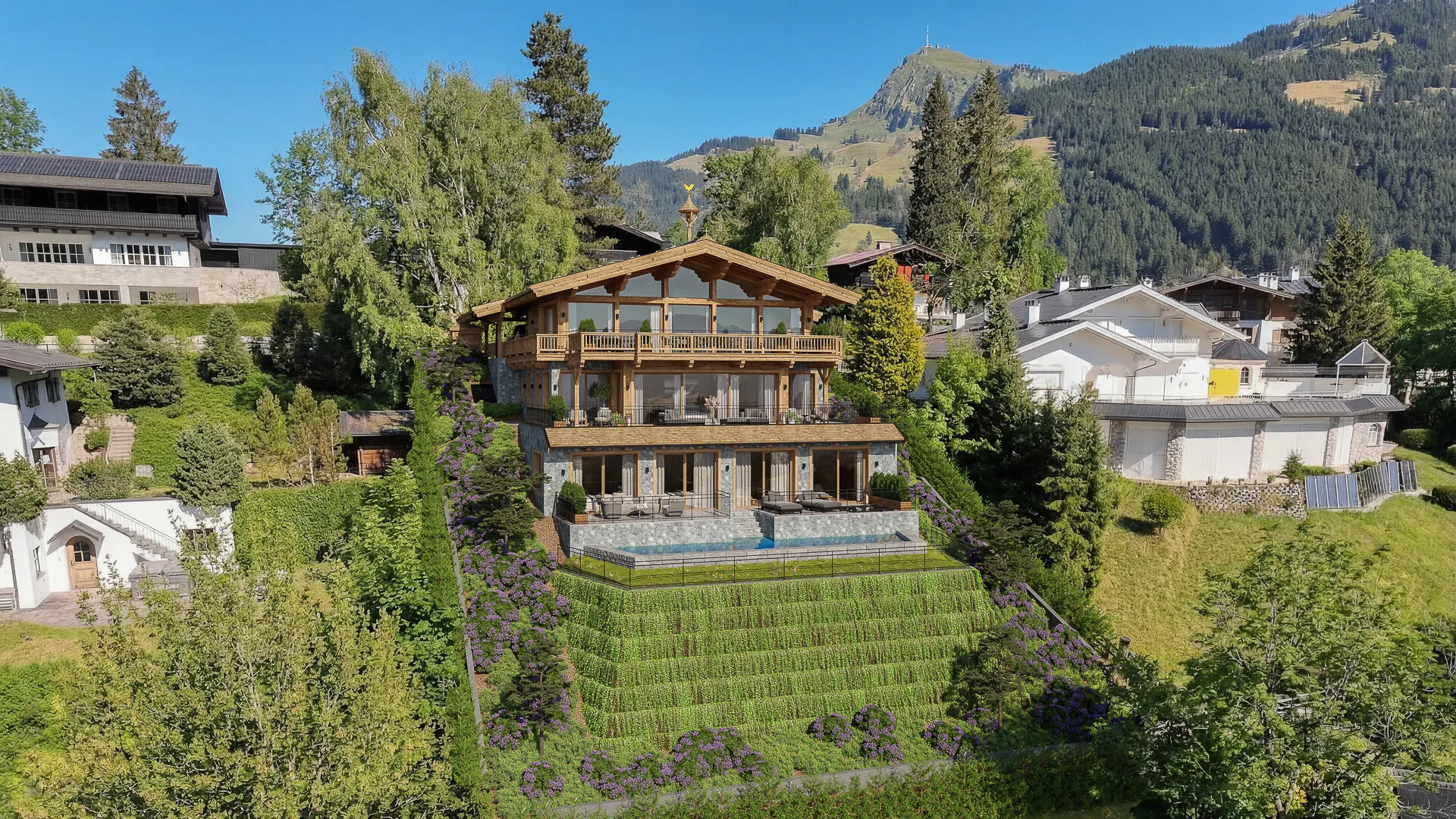 KITZIMMO-Luxusvilla in einzigartiger Toplage am Lebenberg kaufen - Immobilien Kitzbühel.